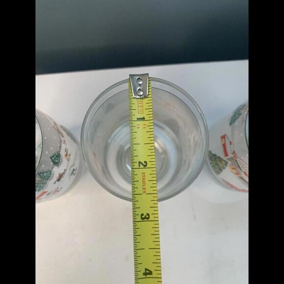 Sango Set of 3 Silent Night Christmas Glass Tumblers Joan Luntz 6” 16 oz Vintage - Picture 4 of 6